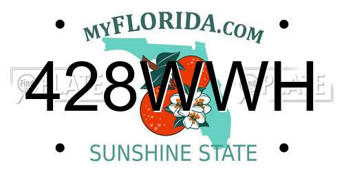 428WWH Florida License Plate