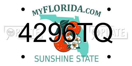 4296TQ Florida License Plate
