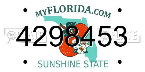 4298453 Florida License Plate