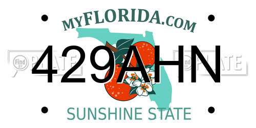 429AHN Florida License Plate