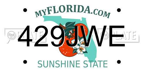 429JWE Florida License Plate