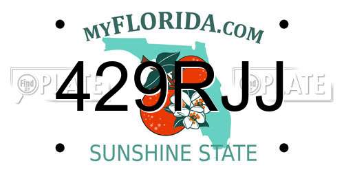 429RJJ Florida License Plate
