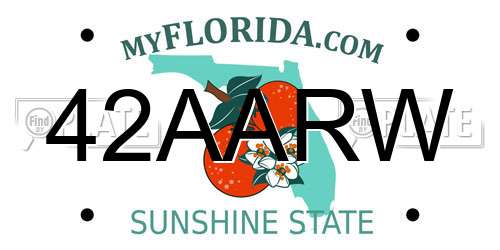 42AARW Florida License Plate
