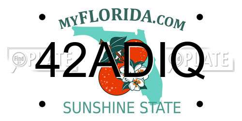 42ADIQ Florida License Plate
