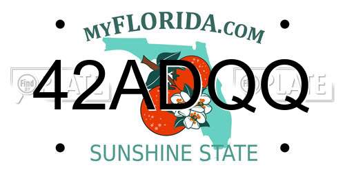 42ADQQ Florida License Plate