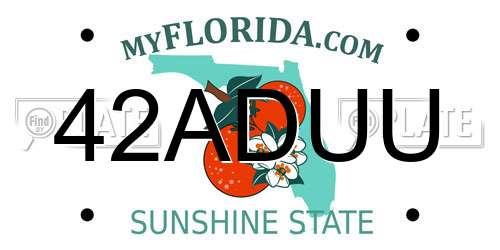 42ADUU Florida License Plate