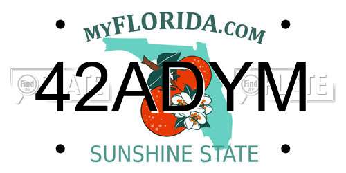 42ADYM Florida License Plate