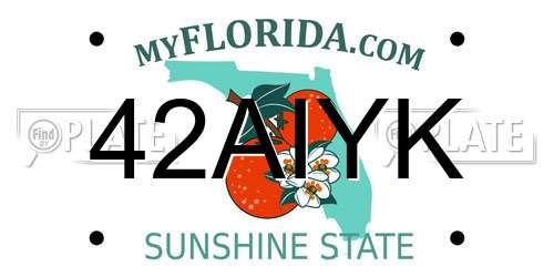 42AIYK Florida License Plate