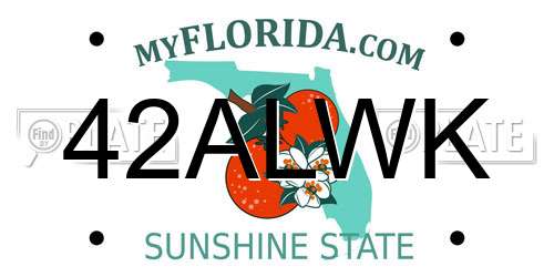 42ALWK Florida License Plate