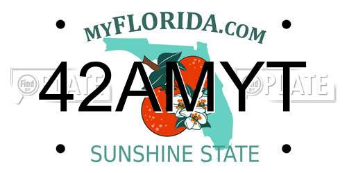 42AMYT Florida License Plate