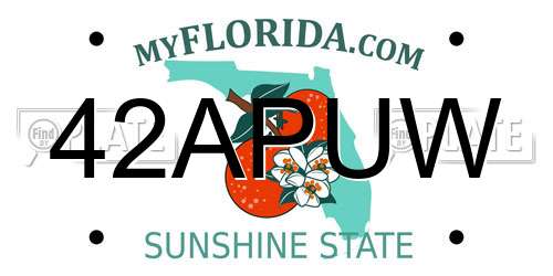 42APUW Florida License Plate