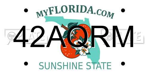 42AQRM Florida License Plate