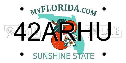 42ARHU Florida License Plate