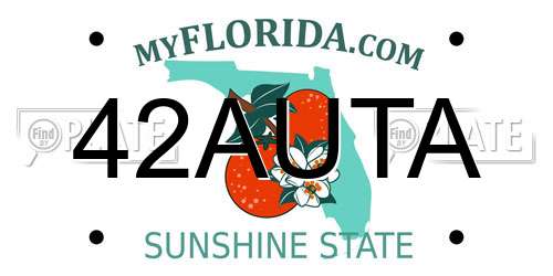 42AUTA Florida License Plate