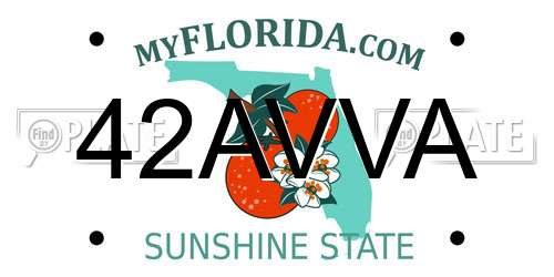 42AVVA Florida License Plate