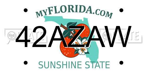 42AZAW Florida License Plate