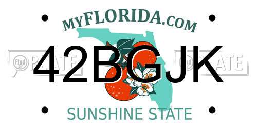 42BGJK Florida License Plate