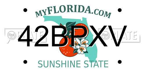 42BPXV Florida License Plate