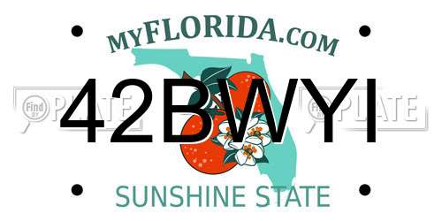 42BWYI Florida License Plate