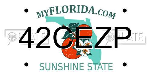 42CEZP Florida License Plate
