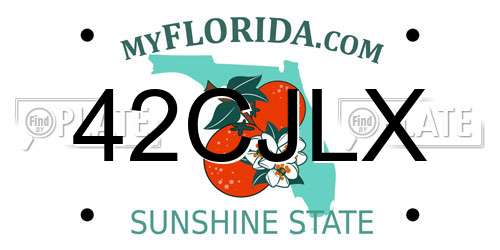 42CJLX Florida License Plate