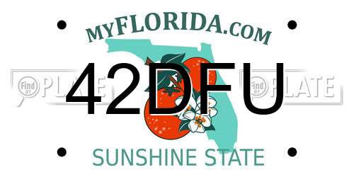 42DFU Florida License Plate