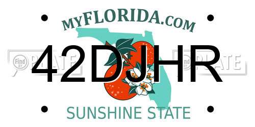 42DJHR Florida License Plate