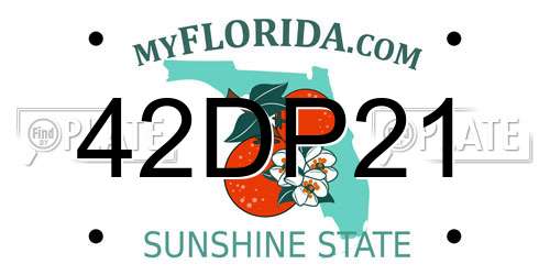 42DP21 Florida License Plate