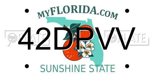 42DPVV Florida License Plate