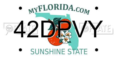 42DPVY Florida License Plate