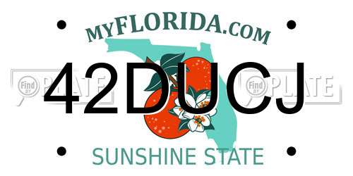 42DUCJ Florida License Plate