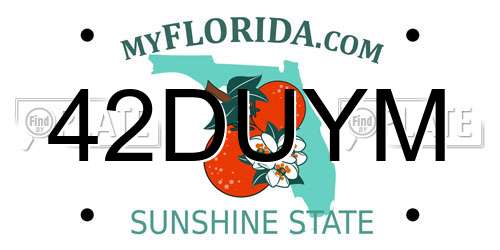 42DUYM Florida License Plate