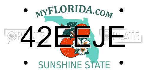 42EEJE Florida License Plate