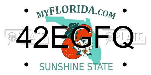42EGFQ Florida License Plate
