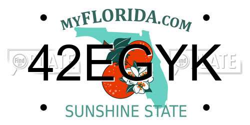 42EGYK Florida License Plate