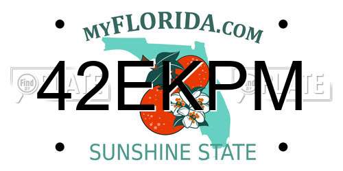 42EKPM Florida License Plate