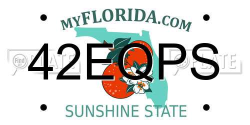 42EQPS Florida License Plate