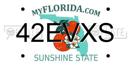 42EVXS Florida License Plate