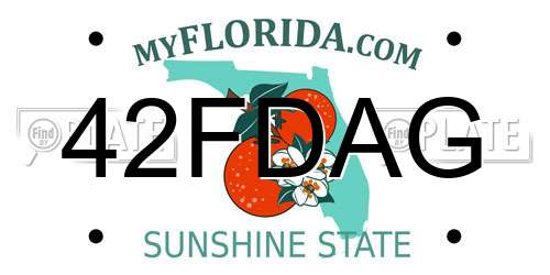42FDAG Florida License Plate