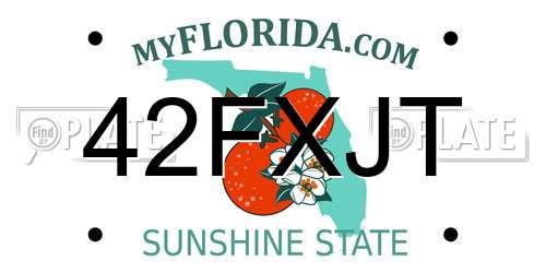 42FXJT Florida License Plate