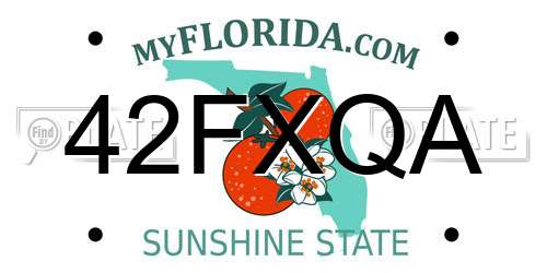 42FXQA Florida License Plate