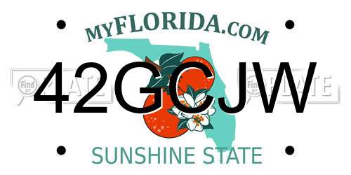 42GCJW Florida License Plate