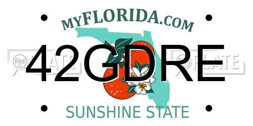 42GDRE Florida License Plate