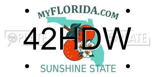 42HDW Florida License Plate
