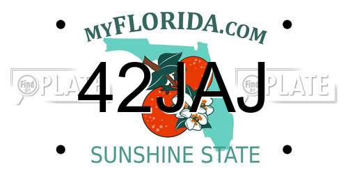 42JAJ Florida License Plate