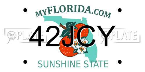 42JCY Florida License Plate