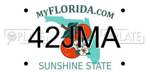 42JMA Florida License Plate