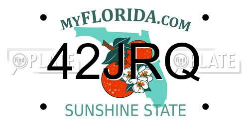 42JRQ Florida License Plate