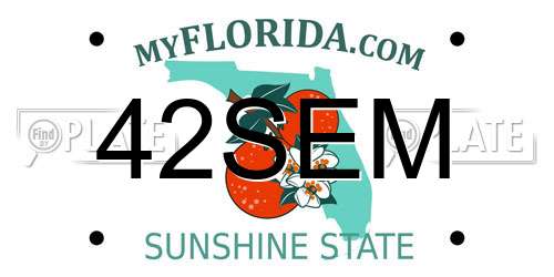 42SEM Florida License Plate