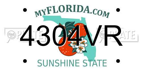 4304VR Florida License Plate